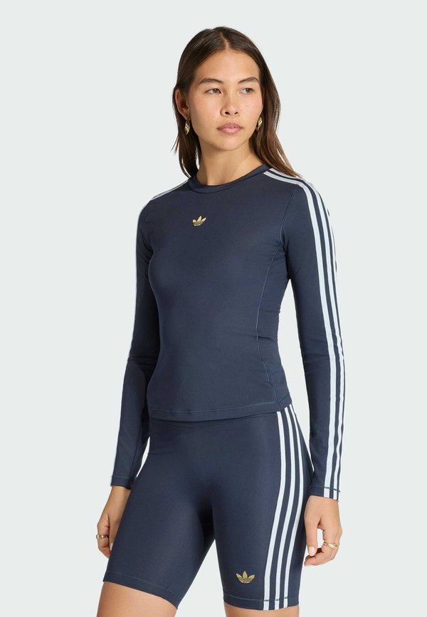adidas Originals 3 STRIPES LONG SLEEVE  - Long sleeved top - aurora ink   crystal sky