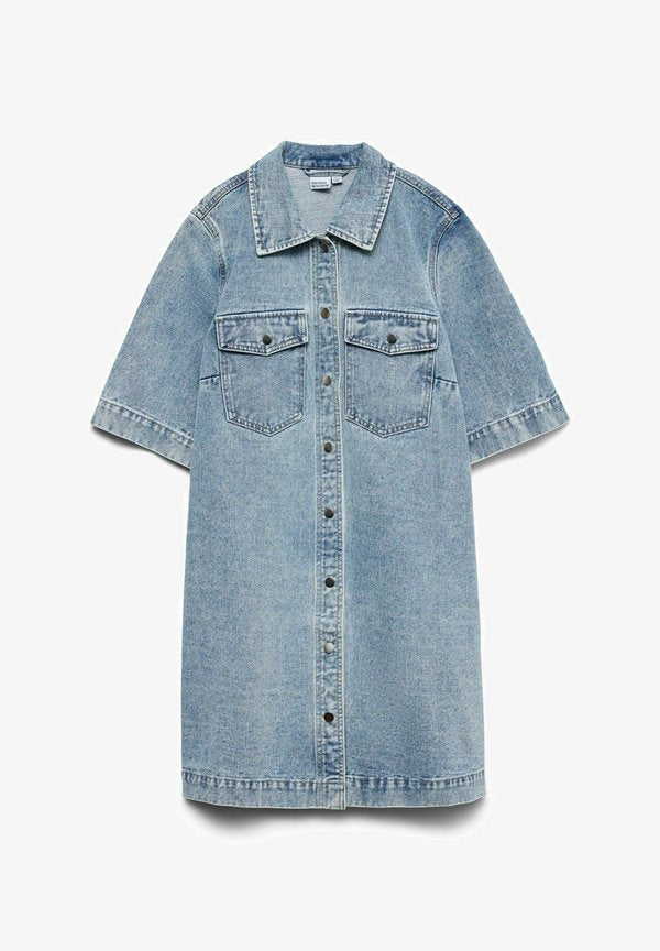 Vero Moda Denim VMFENJA Short - Denim dress - light blue denim