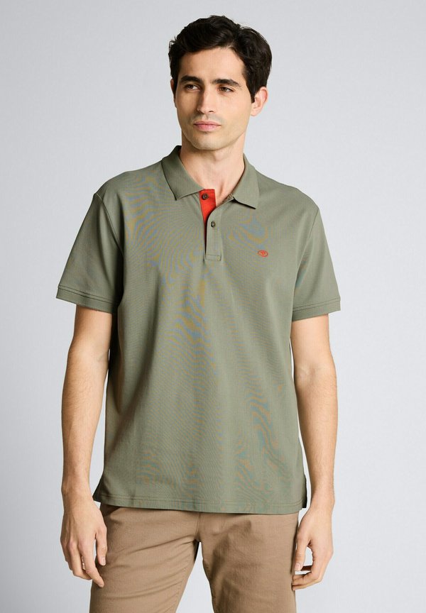 TOM TAILOR BASIC POLO WITH CONTRAST - Polo shirt - greyish shadow olive