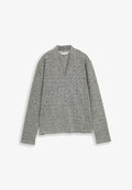 TOM TAILOR MIT V-AUSSCHNITT - Jumper - black/white argyle structure