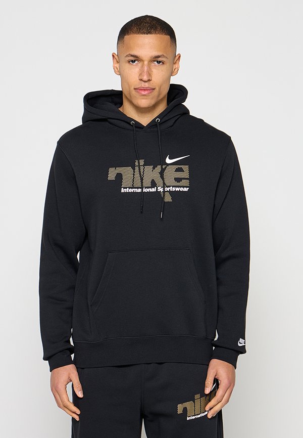 Nike Sportswear M NK CLUB BB PO HDY SWSH SPORT - Hoodie - black metallic gold