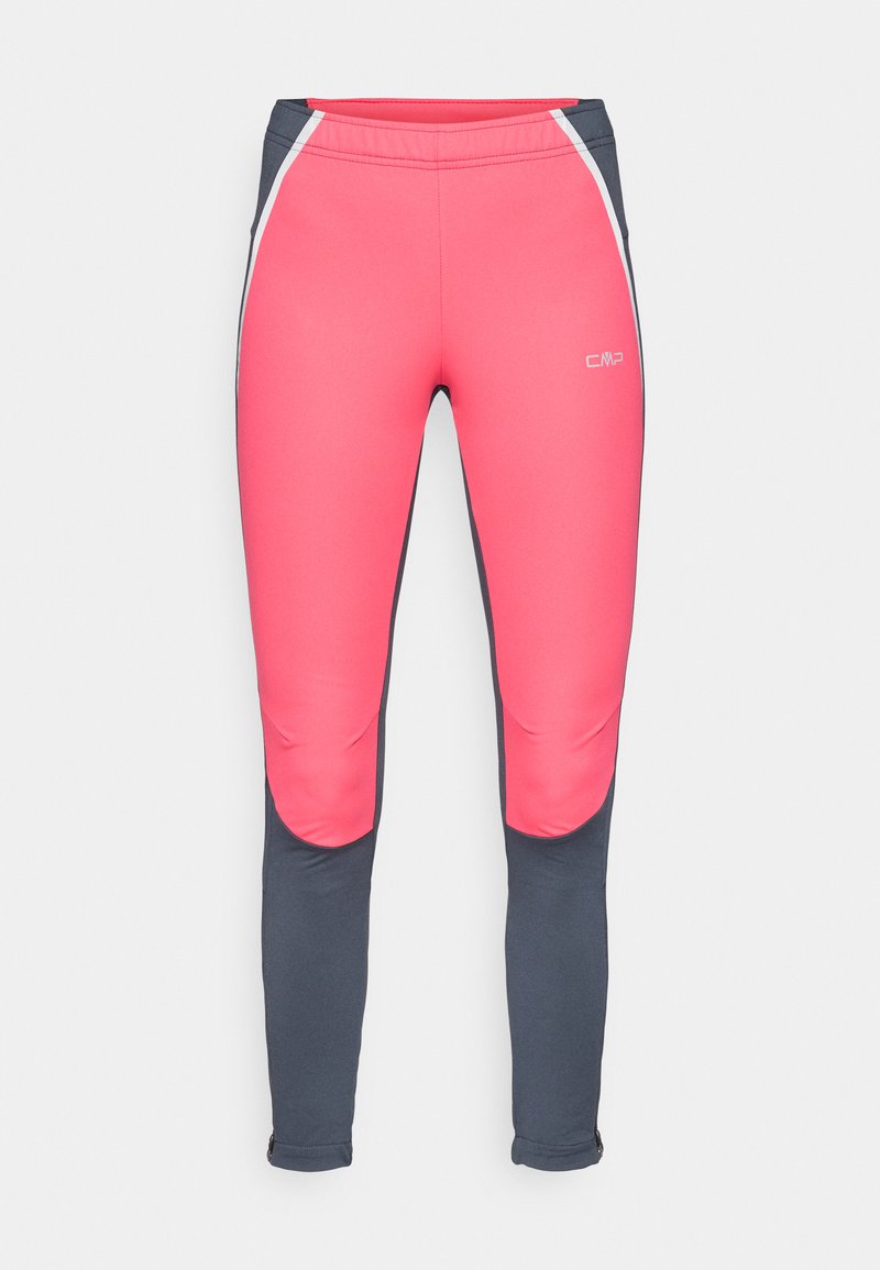 Damen-Tights in zwei Farbtönen, rosa und dunkelgrau, mit elastischem Bund und CMP-Logo am Oberschenkel.