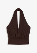 Bershka CROSSOVER RUCHED CUMMERBUND - Top - brown