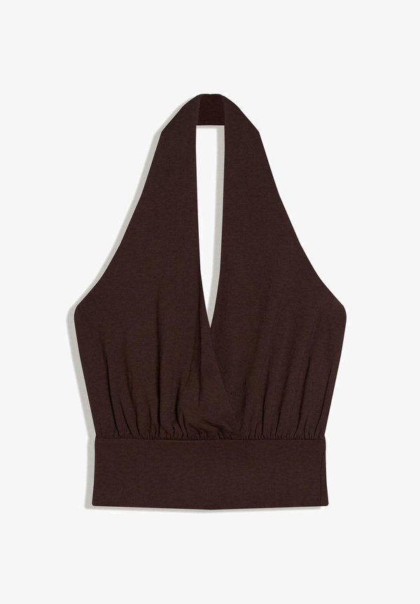 Bershka CROSSOVER RUCHED CUMMERBUND - Top - brown