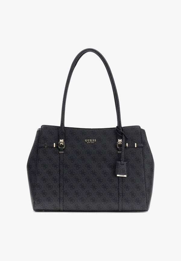 Guess LEONA LOGO SHOPPER - Handbag - grau