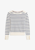 Tommy Hilfiger GOLD-TONE BUTTON JERSEY BOAT NECK JUMPER - Jumper - calico/dark navy blue