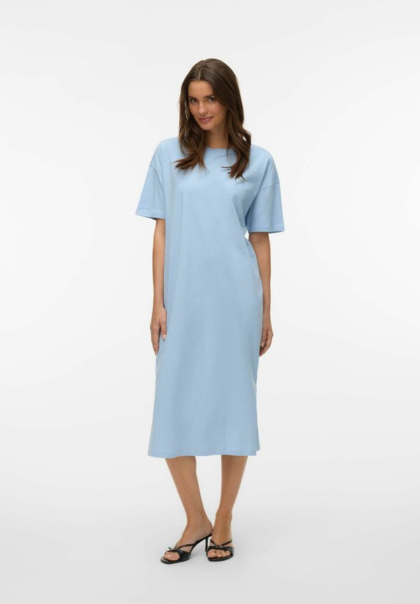 Vero Moda VMMOLLY Long - T-Shirt Dress - cashmere blue