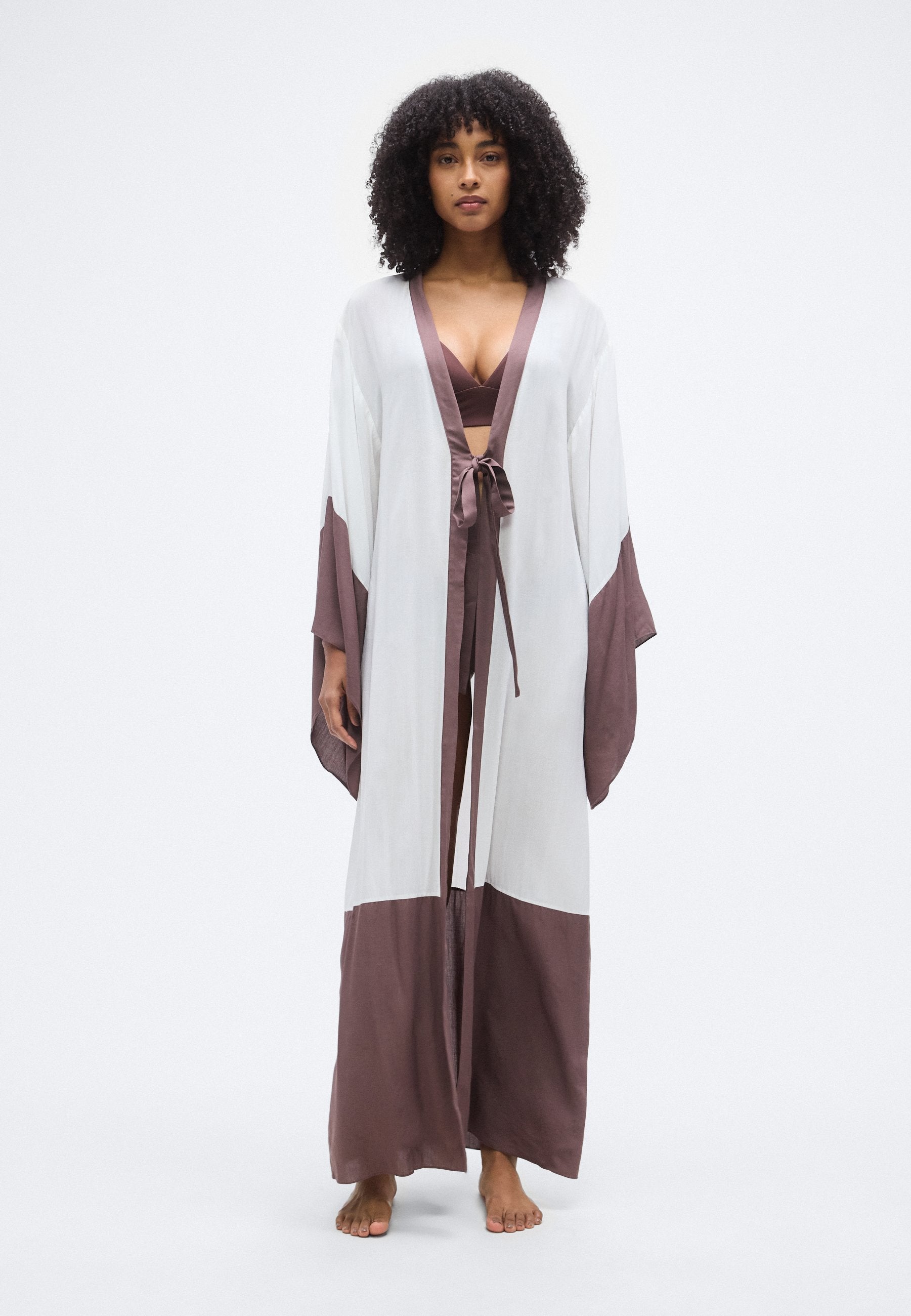 ADRIANA DEGREAS GEOMETRIC LONG ROBE