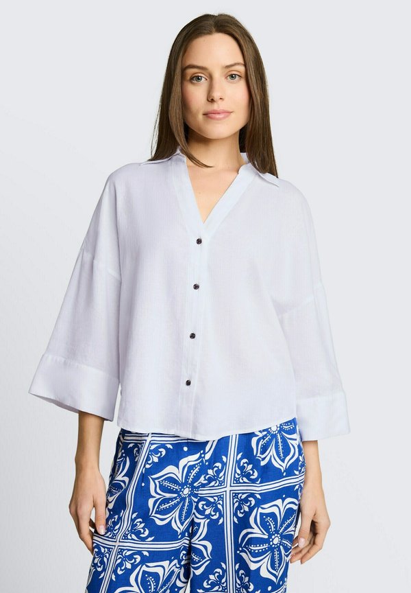 TOM TAILOR TOM TAILOR BLUSEN & SHIRTS OVERSIZE BLUSE MIT LEINENANTEIL - Button-down blouse - white