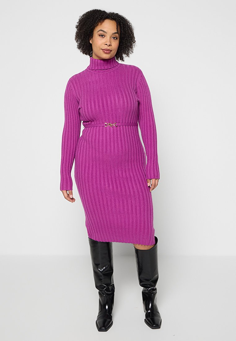 Apart MIDI KNIT DRESS RIB