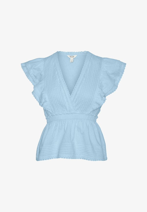 Vero Moda PEPLUM TOP AWNORDEN TOP - Blouse - ice water