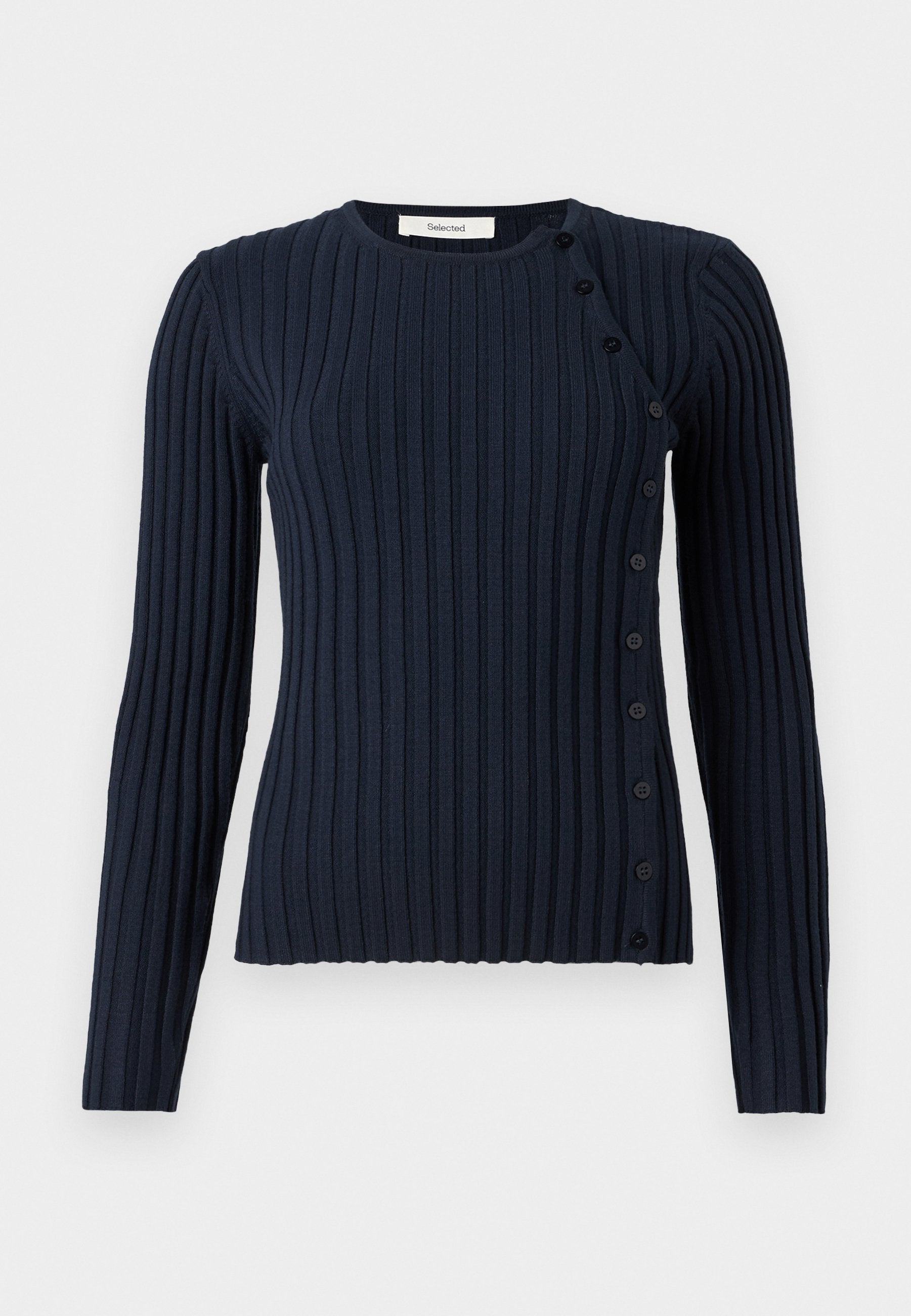 Selected SLFHELEN BUTTON O NECK