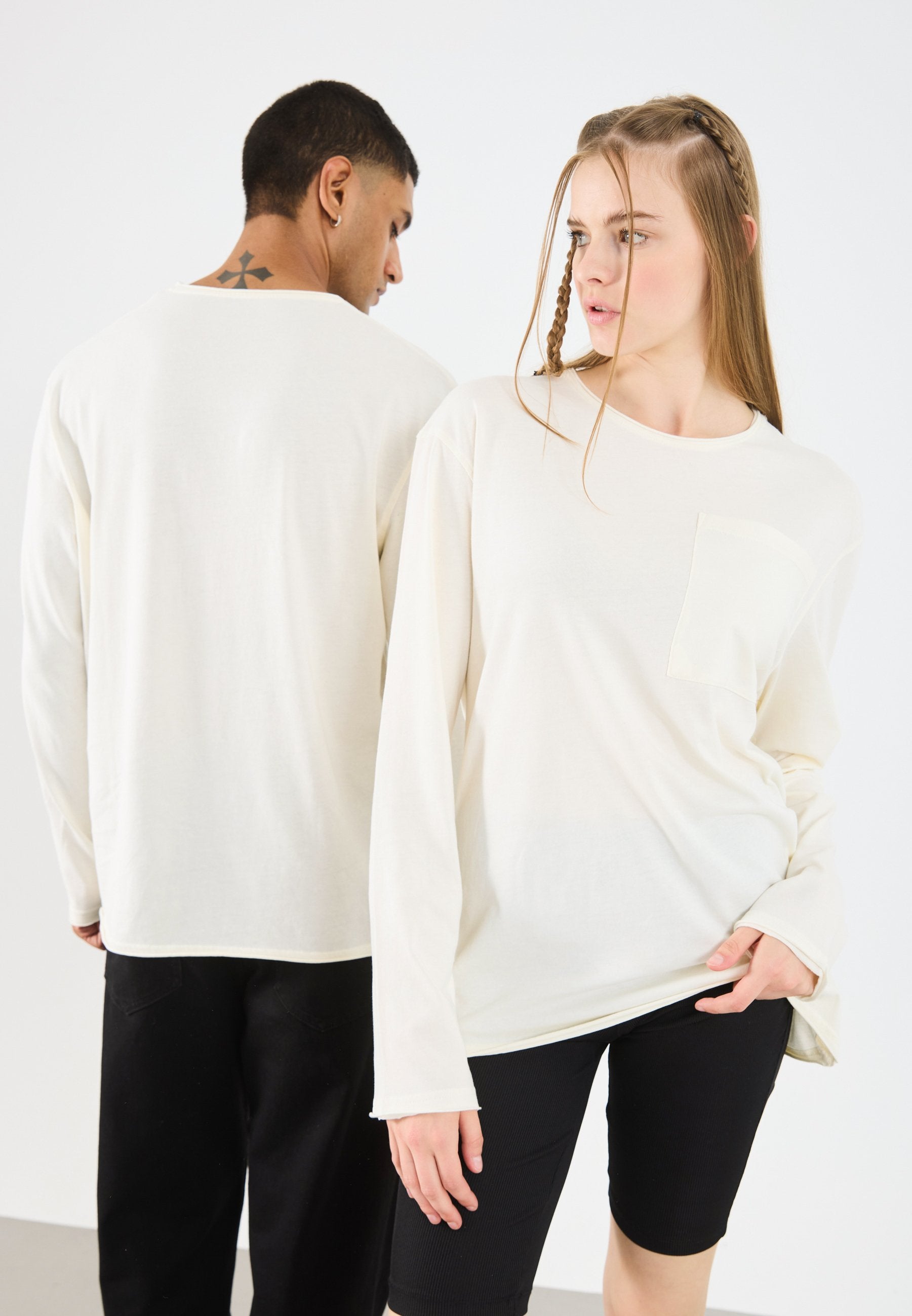 YOURTURN SLOUCHY LONG SLEEVED TOP WITH POCKET UNISEX