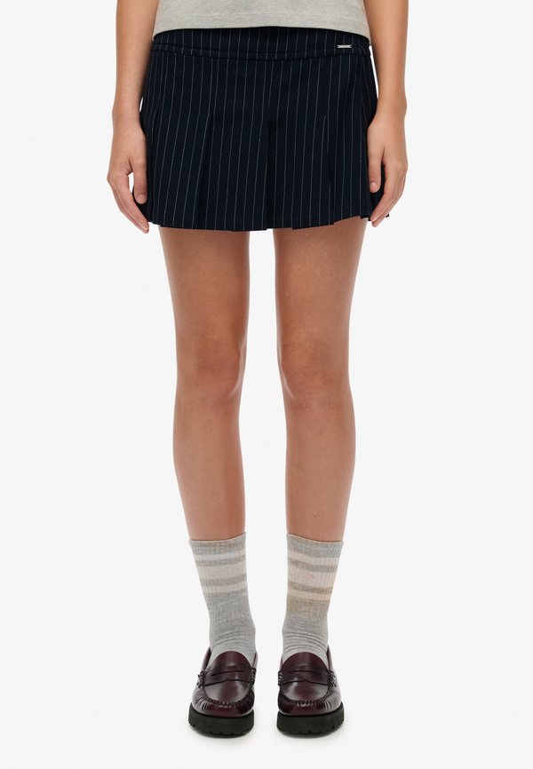 Superdry & Co A-line skirt - navy pinstrp