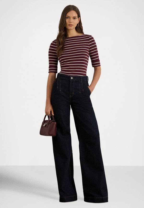 Lauren Ralph Lauren Petite STRIPED STRETCH COTTON BOATNECK TEE