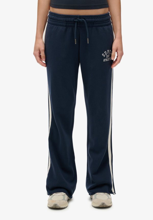 Superdry & Co ATHLETIC ESSENTIALS STRIPE - Tracksuit bottoms - nautical navy