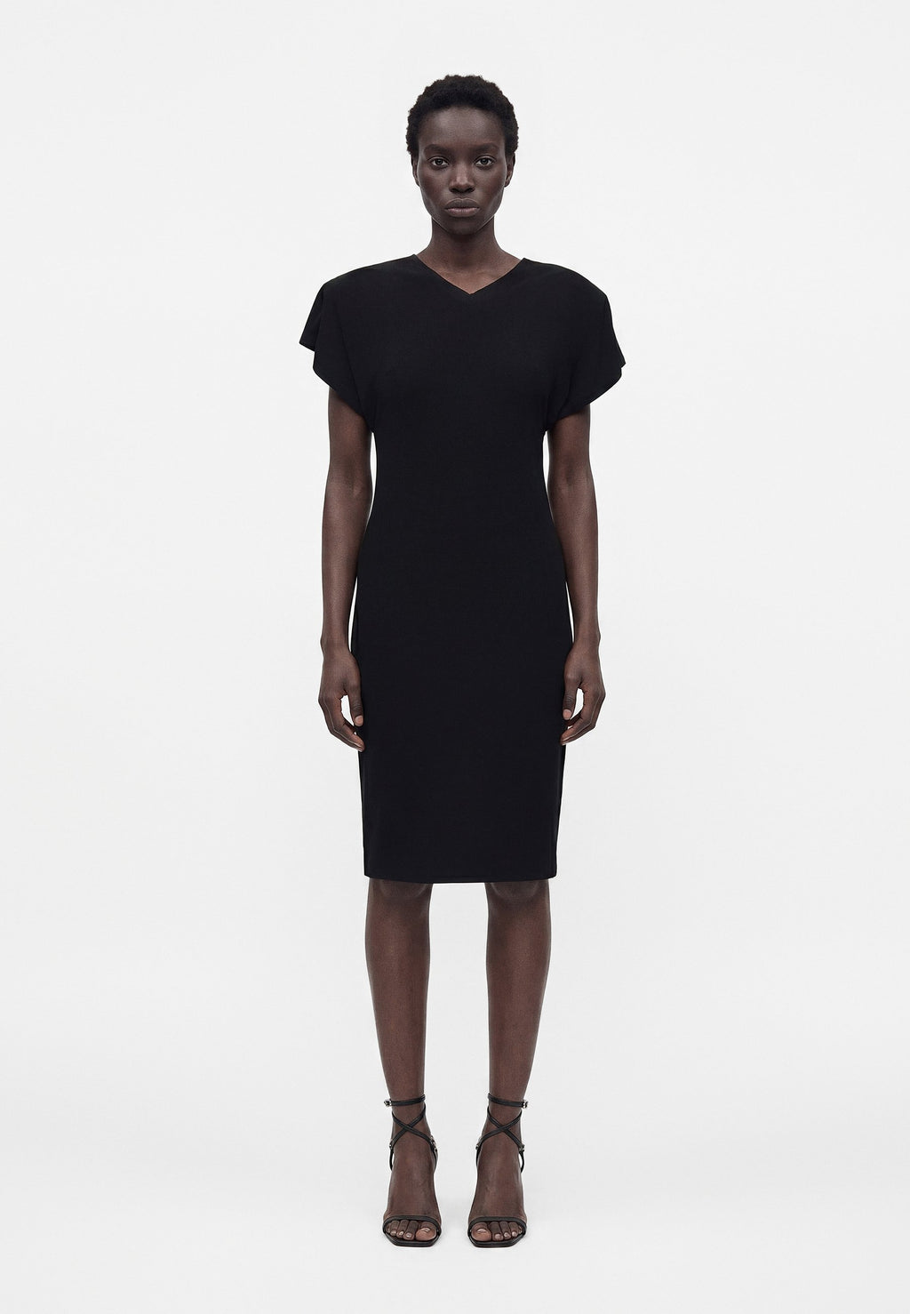 Norma Kamali SLEEVE SHOULDER PAD DRESS TO KNEE