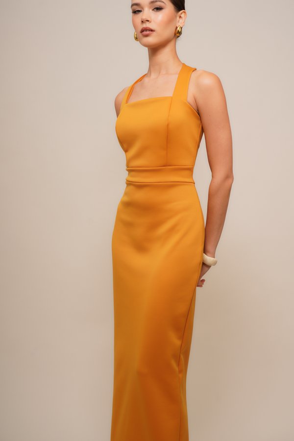 WAL G. HANA HALTER NECK MAXI