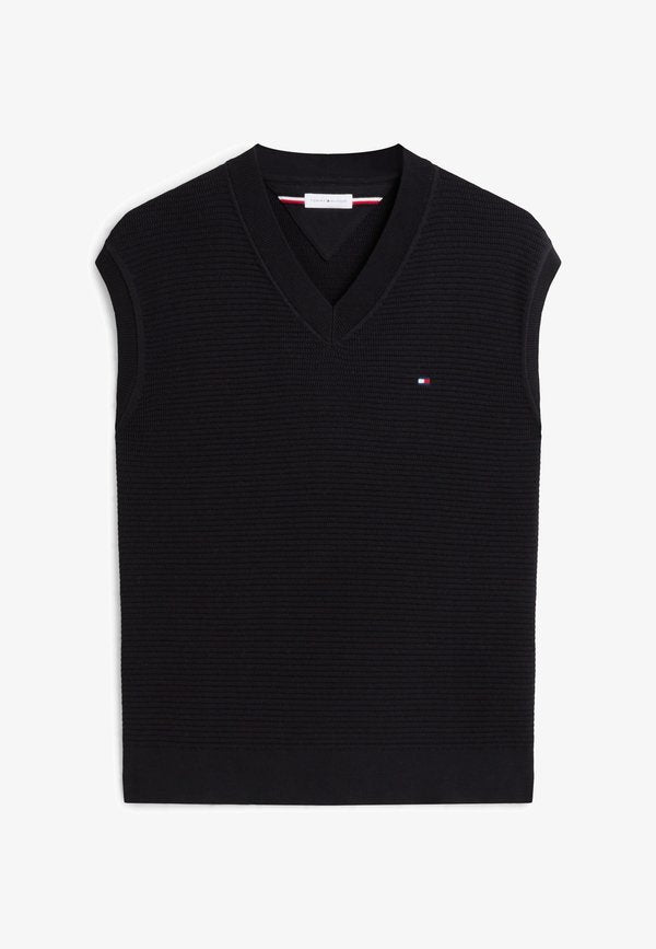 Tommy Hilfiger SEASONAL STRUCTURE - Waistcoat - black