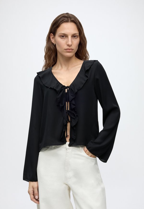 ONLY ONLVINNI LIFE FRILL  - Blouse - black