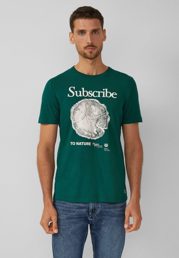 s.Oliver MIT ARTWORK - Print T-shirt - olivgrün