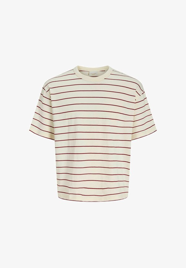 Jack & Jones Plus Size Striped - Print T-shirt - antique white
