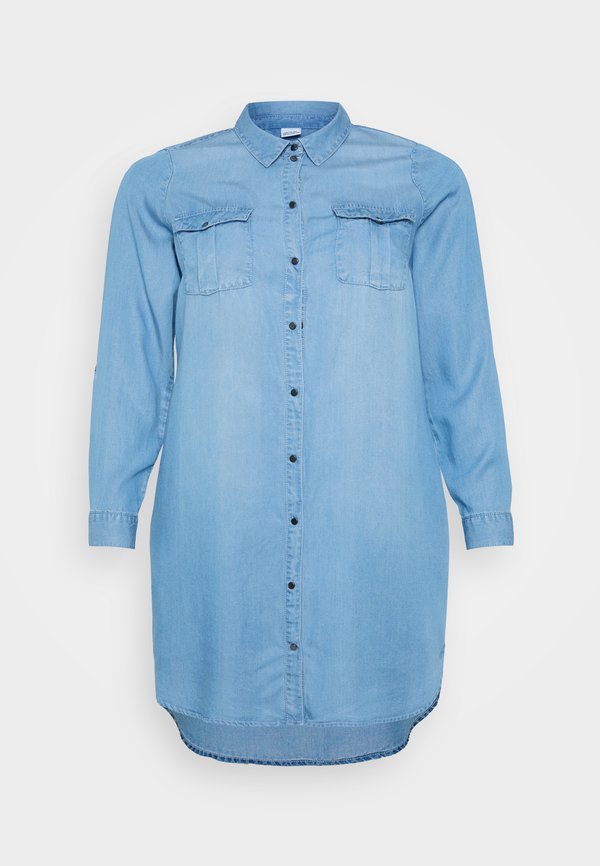 Vero Moda Curve VMCSIGGA Short - Shirt dress - light blue denim