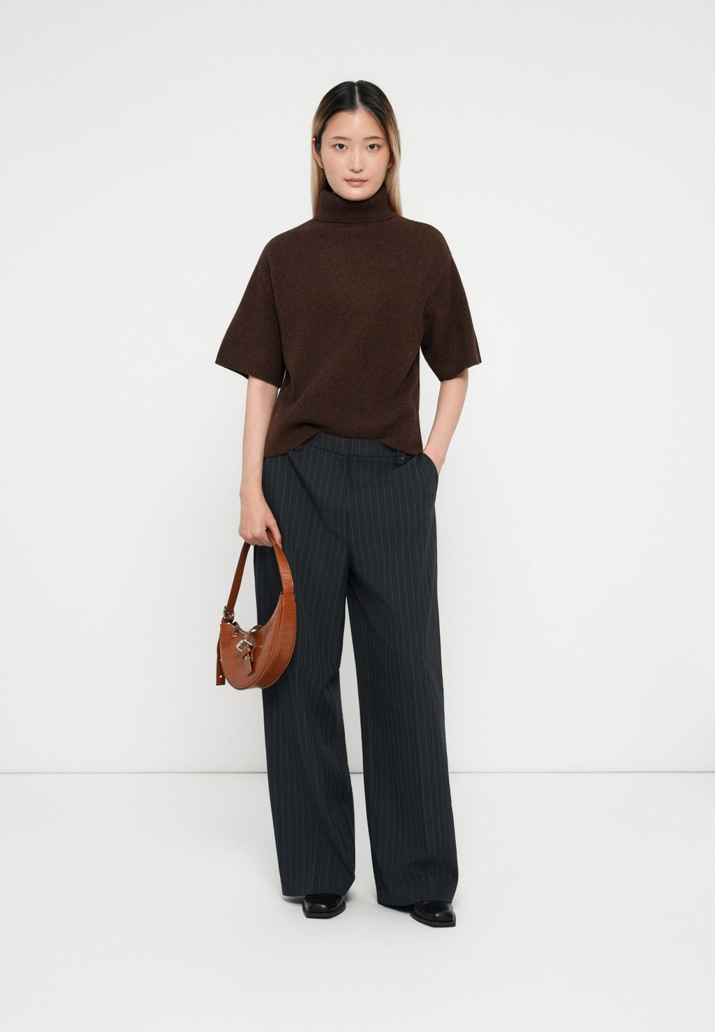 ONLROME LIFE WIDE PINST PANT Media 2
