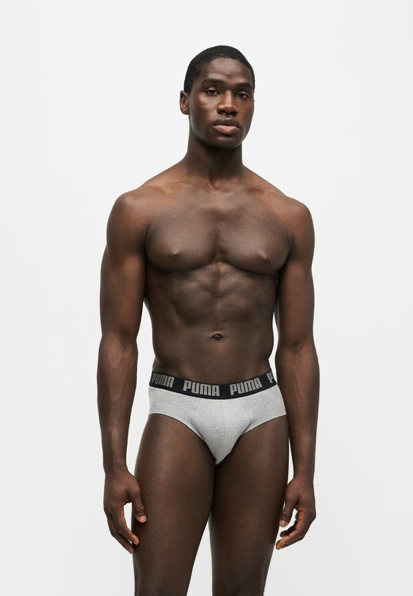 Puma MEN EVERYDAY 2 PACK - Briefs - grey melange/black