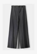 Bershka WIDE-LEG TAILORED - Trousers - mottled dark grey