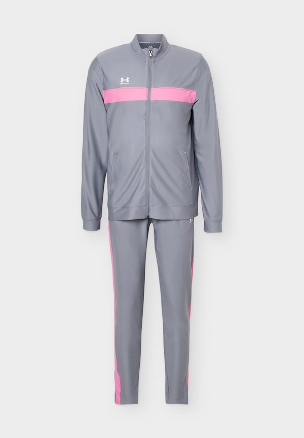 Under Armour CHALLENGER - Tracksuit - titan gray/pink frenzy/white
