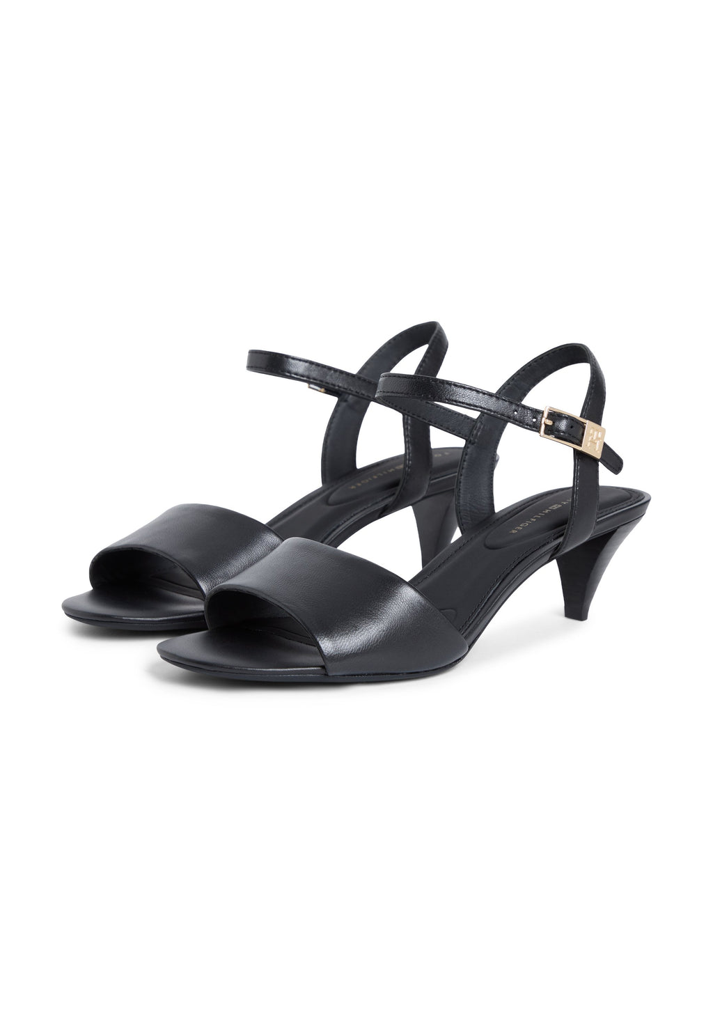 LEATHER OPEN TOE HEELED SANDALS Media 2