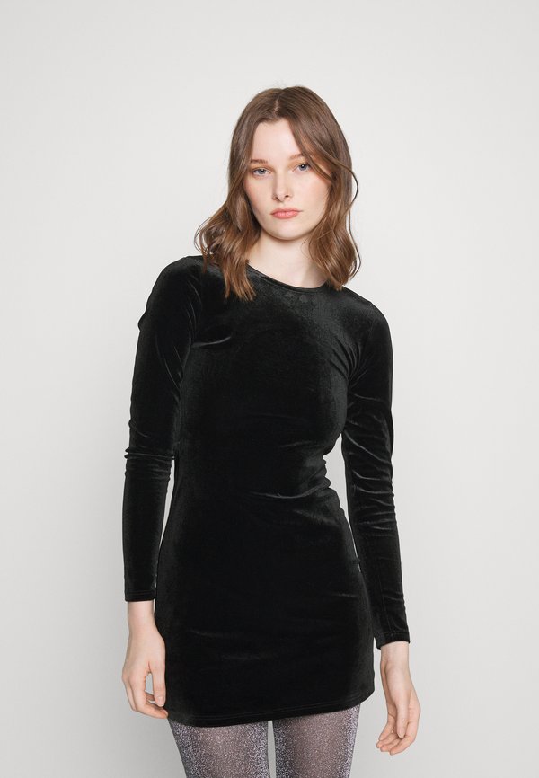 Glamorous BODYCON MINI DRESS WITH LONG SLEEVES OPEN BACK TIE DETAIL