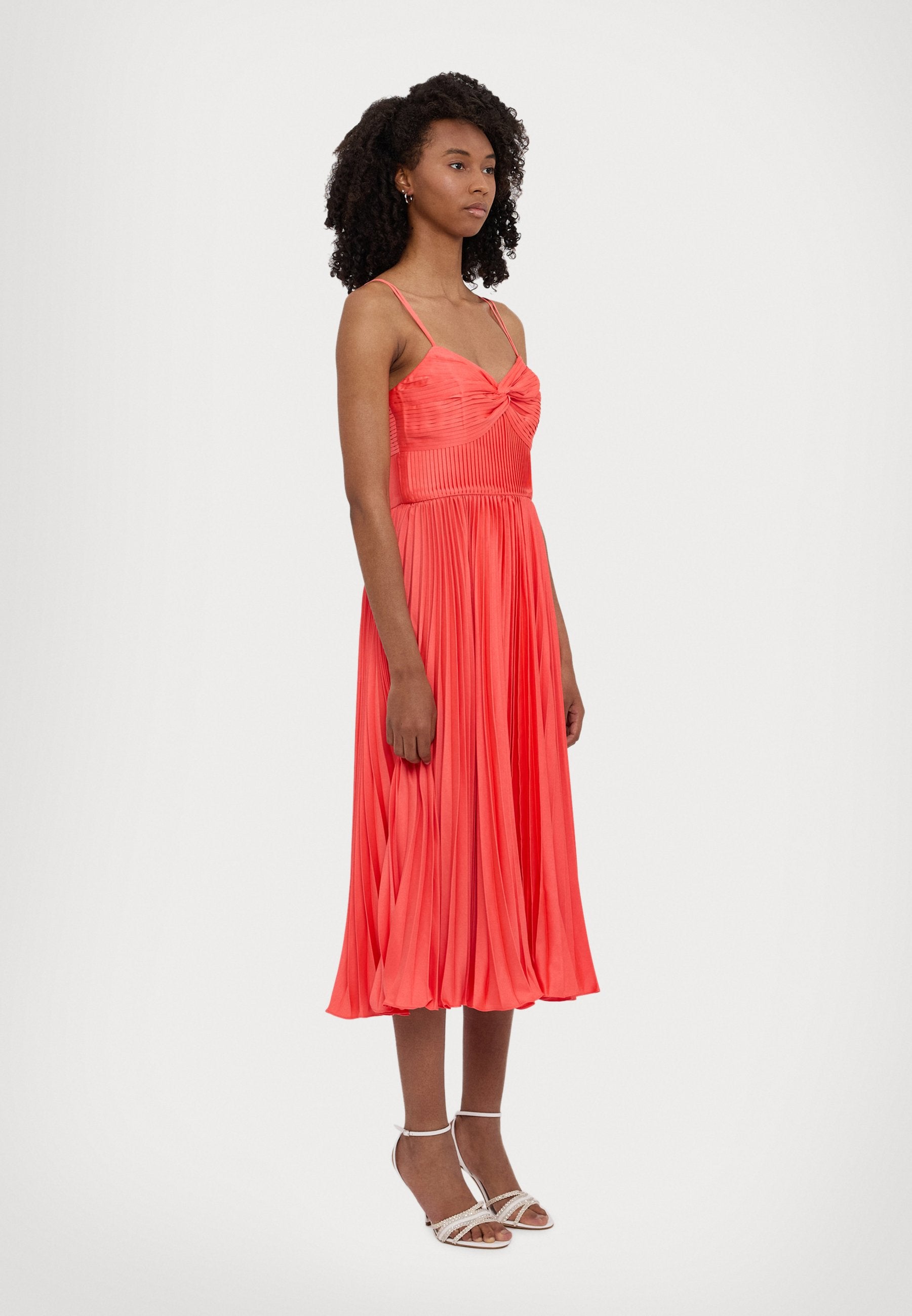 AMUR KRISLEY PLEATED MIDI DRESS