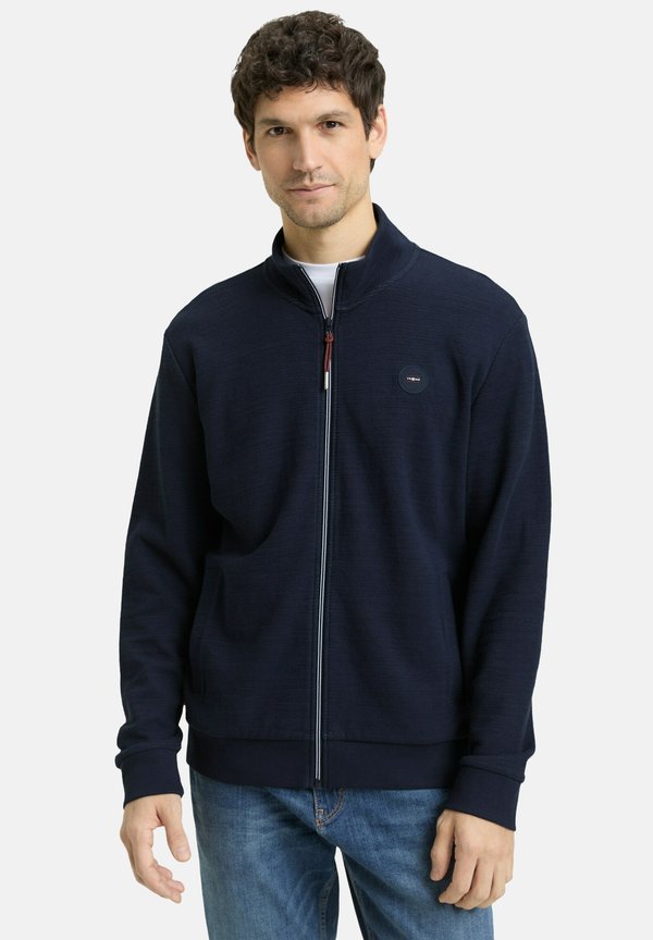 TOM TAILOR MIT LOGO-BADGE - Zip-up sweatshirt - sky captain blue