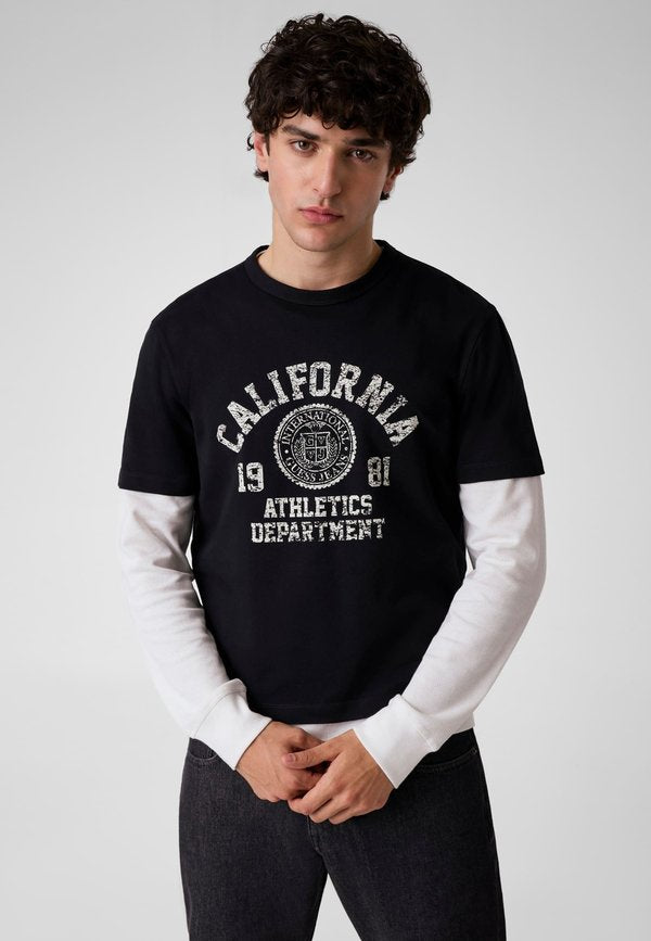 Guess T-SHIRT MIT GEDRUCKTEM LOGO - Print T-shirt - schwarz