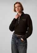 Calvin Klein Jeans CALVIN KLEIN JEANS RELAXED QUARTER ZIP SWEATSHIRT - Sweatshirt - black