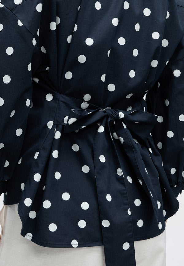 TOM TAILOR BLOUSE WRAP STYLE - Button-down blouse - navy