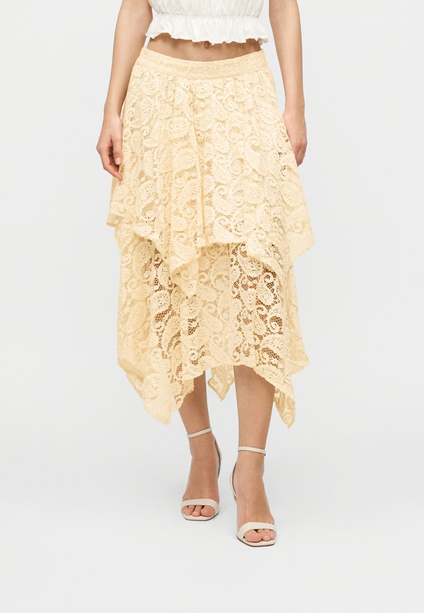 Vero Moda Asymmetrical VMSALLY High waist Long - A-line skirt - birch