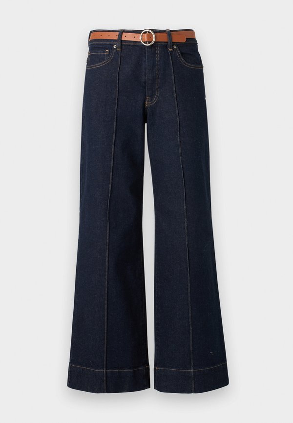 ONLY ONLMADISON WIDE LEG BELT - Wide Leg - dark blue denim