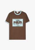 Bershka PRINTED SHORT SLEEVE - T-SHIRT - Print T-shirt - brown
