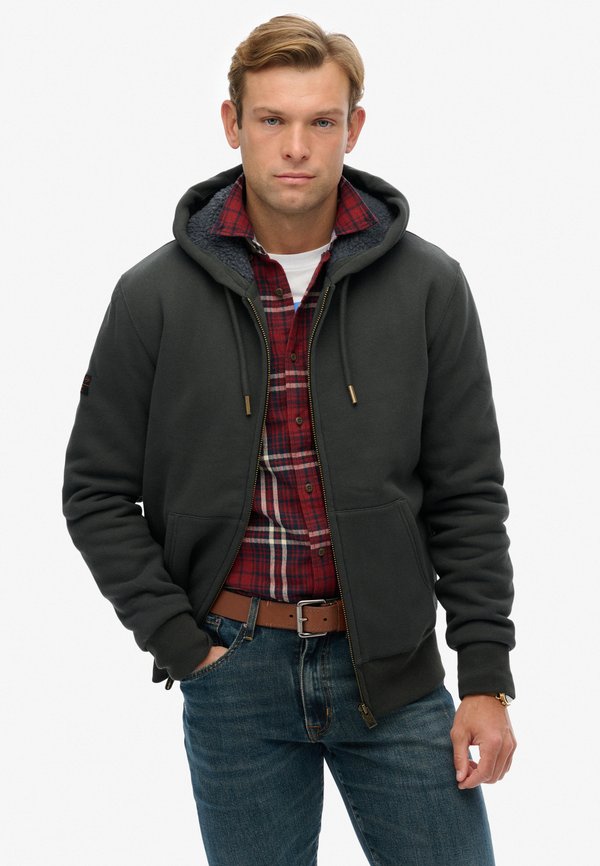 Superdry & Co Zip-up sweatshirt - washed black