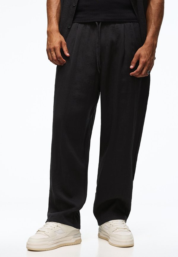 Bershka SUPER BAGGY RUSTIC TROUSERS 00995721 - Trousers - black