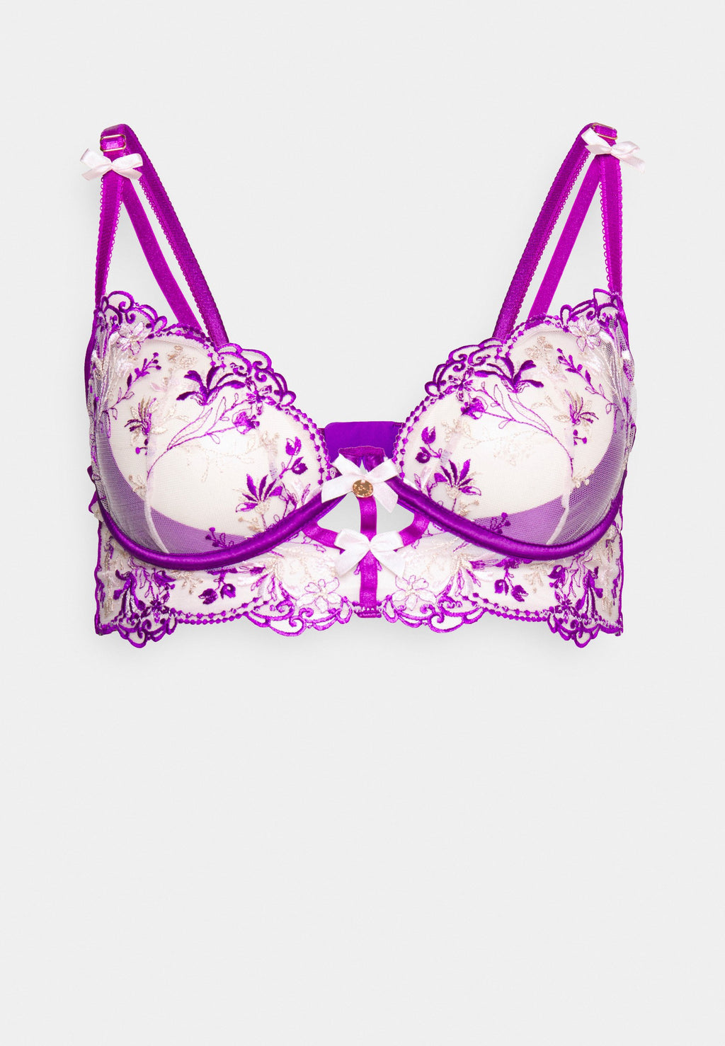 Boux Avenue MULTI FLORAL EMBROIDERY & SPOT MESH LONGLINE