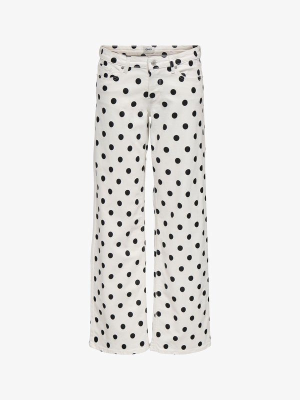 ONLY Wide-fit ONLJULLES High waist Straight Fit - Wide Leg - white