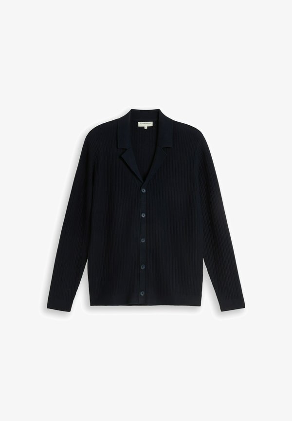 TOM TAILOR STRICKJACKE MIT POLOKRAGEN - Cardigan - sky captain blue