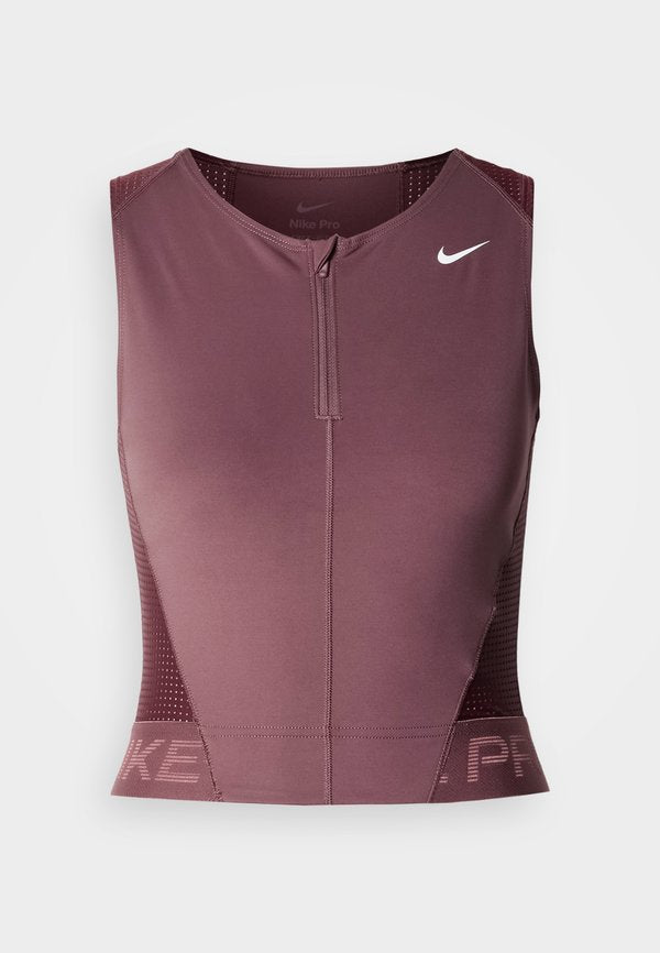 Nike Performance TANK - Top - tattoo/burgundy crush/white