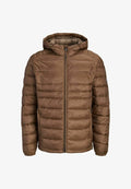 Jack & Jones JJEKINGSLEY LIGHT PUFFER HOOD NOOS - Winter jacket - cocoa