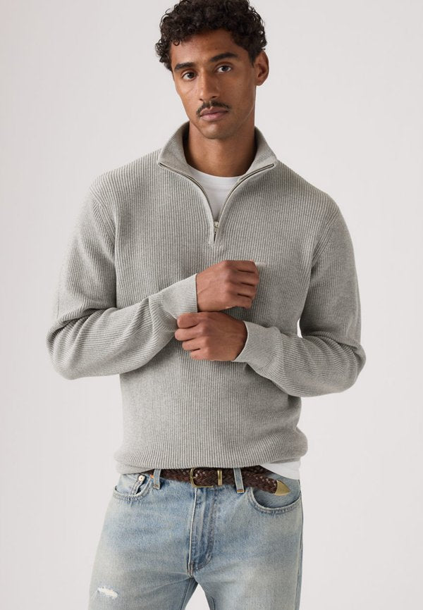 Levi's® QUARTER ZIP - Jumper - mid tone grey heather