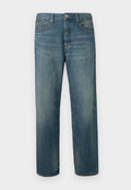 Denim-Jeans in einer mittleren Waschung mit geradem Bein, featuring ein klassisches Fünf-Taschen-Design und subtilen Verblassungsdetails.